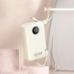 Baterie externa portabila Dudao K14 Plus, 20000 mAh, 22.5W, 1x USB-C, 1x USB-A,1x Cablu USB-C, 1x Cablu Lightning, Quick Charging, Bej 3 - lerato.ro