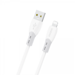 Cablu pentru incarcare si transfer de date Dudao L25SL, USB/Lightning, 30W, 480Mbps, 1m, Alb 2 - lerato.ro