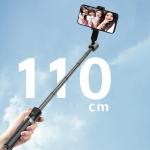 Selfie stick cu trepied si telecomanda bluetooth Dudao F18 pentru telefon, Reglabil, 1.1m, Negru 6 - lerato.ro