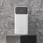 Baterie externa portabila Dudao K15Max, 30000 mAh, 22.5W, 2A, 1x USB-A, 1x Cablu USB-C, 1x Cablu Lightning, Alb 3 - lerato.ro