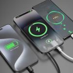 Baterie externa magnetica Wireless Dudao K14S, 5000mAh, 20W, 1xUSB-C 1xUSB-A, Incarcare Wireless 15W, Negru 4 - lerato.ro