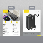 Baterie externa portabila Dudao K14 Plus, 20000 mAh, 22.5W, 3A, 1x USB-C, 1x USB-A, 1x Cablu USB-C, 1x Cablu USB-A, Display LED, Negru 14 - lerato.ro