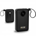 Baterie externa portabila Dudao K14 Plus, 20000 mAh, 22.5W, 3A, 1x USB-C, 1x USB-A, 1x Cablu USB-C, 1x Cablu USB-A, Display LED, Negru 7 - lerato.ro