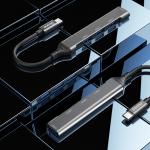 Adaptor HUB 4-in-1 Dudao A16T, USB-C - 3x USB 2.0, 1x USB 3.0, Gri 3 - lerato.ro