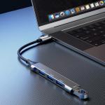 Adaptor HUB 4-in-1 Dudao A16T, USB-C - 3x USB 2.0, 1x USB 3.0, Gri 7 - lerato.ro