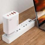Incarcator retea Dudao A65EU GaN, 2x USB si 2x USB-C, 65W, Alb 5 - lerato.ro