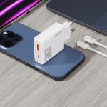 Incarcator retea Dudao A30EUT GaN, USB/USB-C, 30W, Cablu USB-C inclus, Alb 3 - lerato.ro