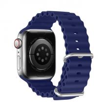 Curea silicon DuxDucis Ocean Wave compatibila cu Apple Watch 4/5/6/7/8/SE 42/44/45mm Navy Blue