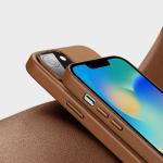 Carcasa DuxDucis GRIT Leather compatibila cu iPhone 14 Plus, Compatibila MagSafe, Maro