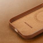 Carcasa DuxDucis GRIT Leather compatibila cu iPhone 14 Pro Max, MagSafe, Maro