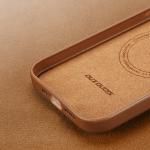 Carcasa DuxDucis GRIT Leather compatibila cu iPhone 14 Pro, Compatibila MagSafe, Maro
