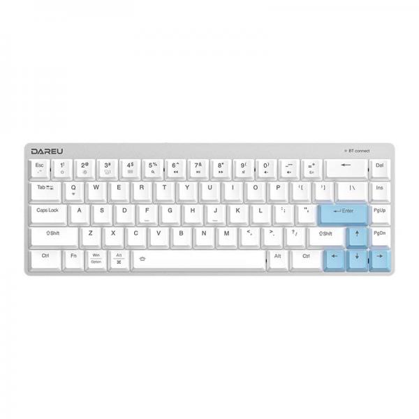 Tastatura gaming mecanica Dareu EK868, conexiune USB si Wireless, iluminata, 2000 mAh, Bluetooth 5.0, Alb 1 - lerato.ro