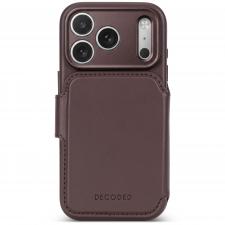 Husa flip cover Decoded Leather Detachable Wallet cu MagSafe compatibila cu iPhone 18 Pro Max / 17 Pro Max, Maro