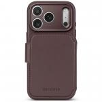 Husa flip cover Decoded Leather Detachable Wallet cu MagSafe compatibila cu iPhone 18 Pro / 17 Pro, Maro 2 - lerato.ro