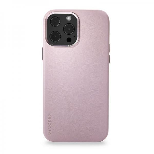 Carcasa din piele naturala Decoded BackCover MagSafe compatibila cu iPhone 13 Pro Max Pink 1 - lerato.ro