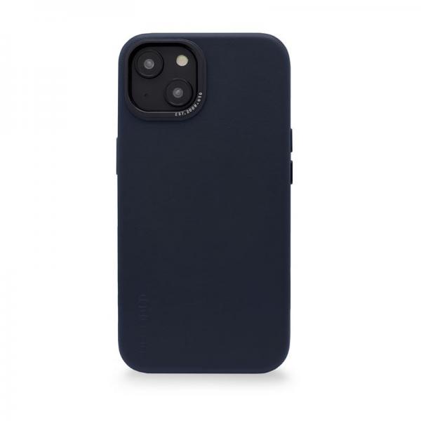 Carcasa din piele naturala Decoded BackCover MagSafe compatibila cu iPhone 14 Navy Blue 1 - lerato.ro