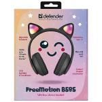 Casti audio bluetooth Defender Freemotion B585, Bluetooth 5.0, 400 mAh, Driver 40mm, Autonomie 8h, Negru 11 - lerato.ro
