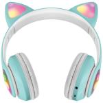 Casti audio bluetooth Defender Freemotion B585, Bluetooth 5.0, 400 mAh, Driver 40mm, Autonomie 8h, Verde / Alb 4 - lerato.ro