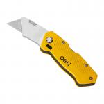 Cutter universal Deli Tools EDL018Z, 18mm, Galben 2 - lerato.ro