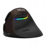 Mouse wireless Delux M618 Mini Gold, Vertical, Bluetooth 4.0, 2.4G, 2400 DPI, 1000mAh, USB-C, Negru 3 - lerato.ro