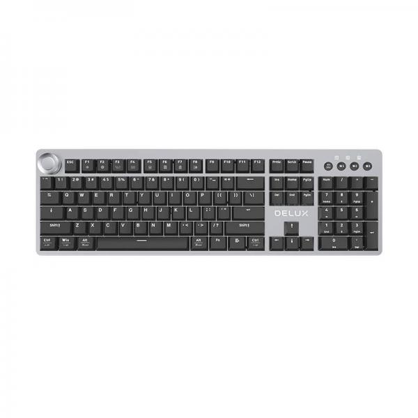 Tastatura gaming mecanica Delux K100US cu fir de 1.6m, conexiune USB-C, iluminata, Cablu 1.6m inclus, Gri 1 - lerato.ro