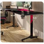 Birou de gaming Diablo Chairs X-Mate 1600, 160 x 75  x 75 cm, Sarcina maxima 80kg, Suport casti, Negru 5 - lerato.ro