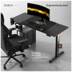 Birou electric Diablo Chairs X-Tensio 1400, 140 x 60  x 117 cm, Sarcina maxima 80kg, Inaltime ajustabila, Suport casti, Negru 12 - lerato.ro