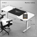 Birou electric Diablo Chairs X-Tensio 1600, 160 x 60  x 117 cm, Sarcina maxima 80kg, Inaltime ajustabila, Suport casti, Alb 20 - lerato.ro