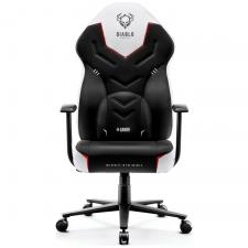 Scaun de gaming Diablo Chairs X-Gamer 2.0, Normal Size, Recliner, Suport Lombar / Cervical, Ergonomic, Ajustabil, Alb / Negru