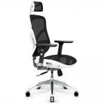 Scaun ergonomic Diablo Chairs V-Basic, Recliner, Suport Lombar / Cervical, Ajustabil, Alb / Negru 3 - lerato.ro