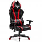 Scaun de gaming Diablo Chairs X-Player 2.0, Normal Size, Recliner, Suport Lombar / Cervical, Ergonomic, Ajustabil, Negru / Rosu 3 - lerato.ro