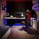 Scaun de gaming Diablo Chairs X-Player 2.0, Normal Size, Recliner, Suport Lombar / Cervical, Ergonomic, Ajustabil, Negru / Rosu 7 - lerato.ro