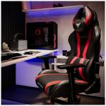 Scaun de gaming Diablo Chairs X-Player 2.0, Normal Size, Recliner, Suport Lombar / Cervical, Ergonomic, Ajustabil, Negru / Rosu 8 - lerato.ro