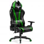 Scaun de gaming Diablo Chairs X-Player 2.0, Normal Size, Recliner, Suport Lombar / Cervical, Ergonomic, Ajustabil, Negru / Verde 3 - lerato.ro