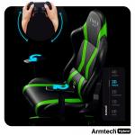 Scaun de gaming Diablo Chairs X-Player 2.0, Normal Size, Recliner, Suport Lombar / Cervical, Ergonomic, Ajustabil, Negru / Verde 12 - lerato.ro