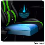 Scaun de gaming Diablo Chairs X-Player 2.0, Normal Size, Recliner, Suport Lombar / Cervical, Ergonomic, Ajustabil, Negru / Verde 15 - lerato.ro