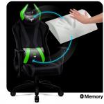 Scaun de gaming Diablo Chairs X-Player 2.0, Normal Size, Recliner, Suport Lombar / Cervical, Ergonomic, Ajustabil, Negru / Verde 7 - lerato.ro