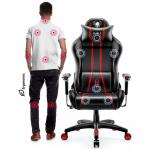 Scaun de gaming Diablo Chairs X-One 2.0, King Size, Recliner, Suport Lombar / Cervical, Ergonomic, Ajustabil, Negru / Rosu 8 - lerato.ro