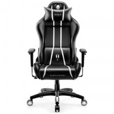 Scaun de gaming Diablo Chairs X-One 2.0, Normal Size, Recliner, Suport Lombar / Cervical, Ergonomic, Ajustabil, Negru / Alb