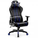 Scaun de gaming Diablo Chairs X-One 2.0, Normal Size, Recliner, Suport Lombar / Cervical, Ergonomic, Ajustabil, Negru / Albastru 3 - lerato.ro
