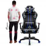Scaun de gaming Diablo Chairs X-One 2.0, Normal Size, Recliner, Suport Lombar / Cervical, Ergonomic, Ajustabil, Negru / Albastru 7 - lerato.ro