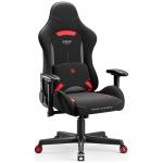 Scaun de gaming Diablo Chairs X-Starter, Recliner, Suport Lombar / Cervical, Ergonomic, Ajustabil, Negru / Rosu 4 - lerato.ro