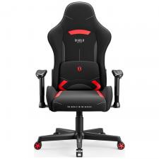 Scaun de gaming Diablo Chairs X-Starter, Recliner, Suport Lombar / Cervical, Ergonomic, Ajustabil, Negru / Rosu