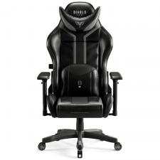 Scaun de gaming Diablo Chairs X-Ray 2.0, King Size, Recliner, Suport Lombar / Cervical, Ergonomic, Ajustabil, Negru / Gri