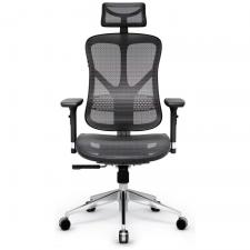 Scaun ergonomic Diablo Chairs V-Basic, Recliner, Suport Lombar / Cervical, Ajustabil, Negru / Gri