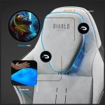 Scaun de gaming Diablo Chairs X-One PRIME, Normal Size, Recliner, Suport Lombar / Cervical, Ergonomic, Ajustabil, Gri 17 - lerato.ro