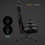Scaun de gaming Diablo Chairs X-One PRIME, Normal Size, Recliner, Suport Lombar / Cervical, Ergonomic, Ajustabil, Negru 12 - lerato.ro