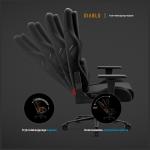 Scaun de gaming Diablo Chairs X-One PRIME, Normal Size, Recliner, Suport Lombar / Cervical, Ergonomic, Ajustabil, Negru 14 - lerato.ro