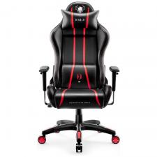 Scaun de gaming Diablo Chairs X-One 2.0, Normal Size, Recliner, Suport Lombar / Cervical, Ergonomic, Ajustabil, Negru / Rosu