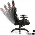 Scaun de gaming Diablo Chairs X-Ray, Normal Size, Recliner, Suport Lombar / Cervical, Ergonomic, Ajustabil, Negru / Rosu 12 - lerato.ro